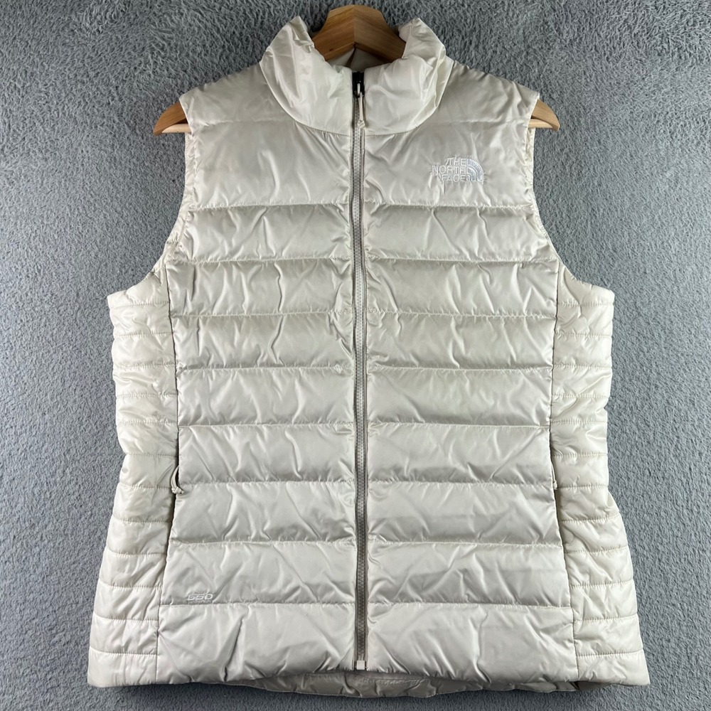 The North Face Aconcagua 550 Down Puffer Vest Cream Women Large